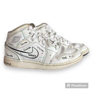 Nike Jordan 1 Mid Schematic (GS) Kids DQ1864-100 Size 5.5Y